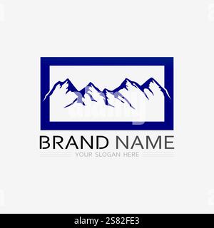 Mountain icon Logo Template Vector illustration design Stock Vector