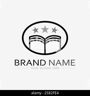 Book logo vector and illustration education icon Stock Vector