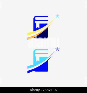 Book logo vector and illustration education icon Stock Vector