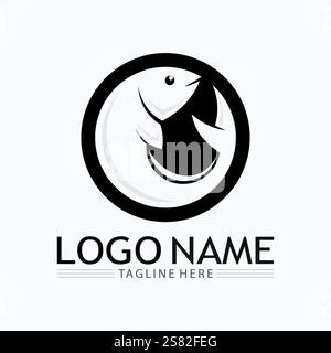 Fish logo template. Creative vector symbol Stock Vector