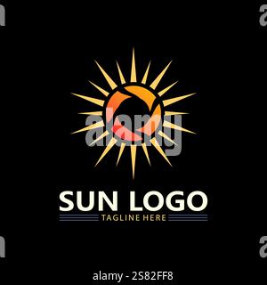 Sun Vector and sun logo illustration Icon Logo Template design Stock Vector