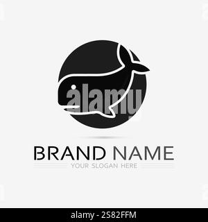Fish abstract icon design logo template,Creative vector symbol of fishing club or online shop. Stock Vector