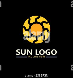 Sun Vector and sun logo illustration Icon Logo Template design Stock Vector