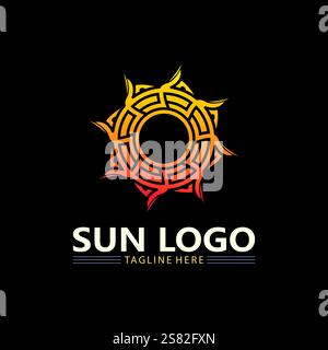 Sun Vector and sun logo illustration Icon Logo Template design Stock Vector