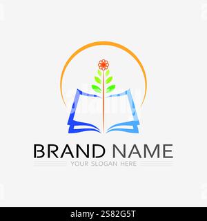 Book logo vector and illustration education icon Stock Vector
