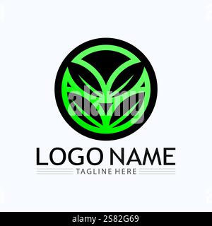 Logos of green Tree leaf ecology nature element vector Stock Vector