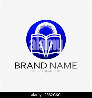Book logo vector and illustration education icon Stock Vector