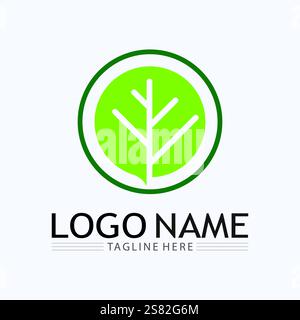 Logos of green Tree leaf ecology nature element vector Stock Vector
