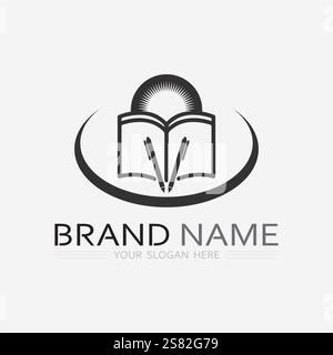 Book logo vector and illustration education icon Stock Vector
