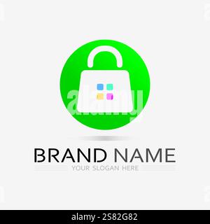basket and cart icon and logo vector design shopping illustration Stock Vector