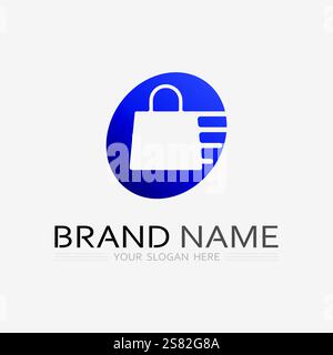 basket and cart icon and logo vector design shopping illustration Stock Vector