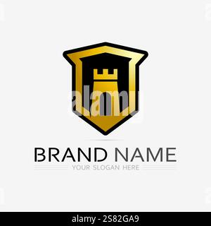 shield logo design vector,shield emblem logo template,logosymbol icon-vector Stock Vector