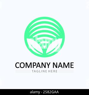 Logos of green Tree leaf ecology nature element vector Stock Vector