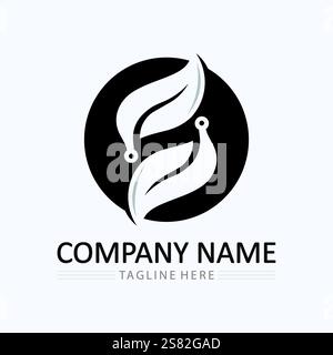 Logos of green Tree leaf ecology nature element vector Stock Vector