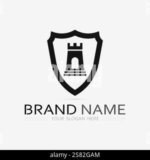 shield logo design vector,shield emblem logo template,logosymbol icon-vector Stock Vector