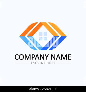 Home logo icon vector illustration design template.Home and house logo design vector, logo , architecture and building, design property , stay at home Stock Vector