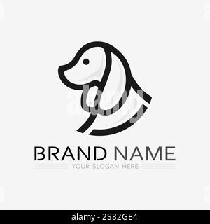 Dog logo and icon animal vector illustration design graphic Stock Vector