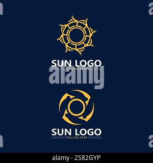Sun Vector and sun logo illustration Icon Logo Template design Stock Vector