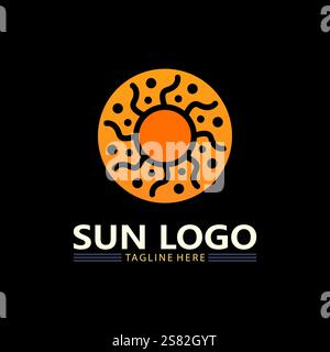 Sun Vector and sun logo illustration Icon Logo Template design Stock Vector