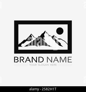 Mountain icon Logo Template Vector illustration design Stock Vector