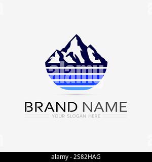 Mountain icon Logo Template Vector illustration design Stock Vector
