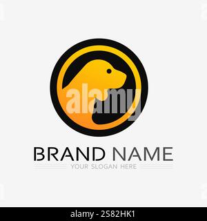 Dog logo and icon animal vector illustration design graphic Stock Vector