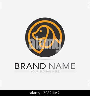 Dog logo and icon animal vector illustration design graphic Stock Vector