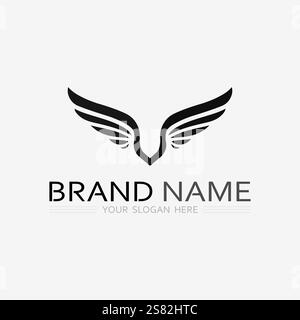 Wings logo vector icon symbol illustration design template Stock Vector