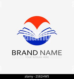 Book logo vector and illustration education icon Stock Vector