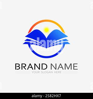 Book logo vector and illustration education icon Stock Vector