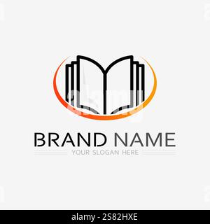 Book logo vector and illustration education icon Stock Vector