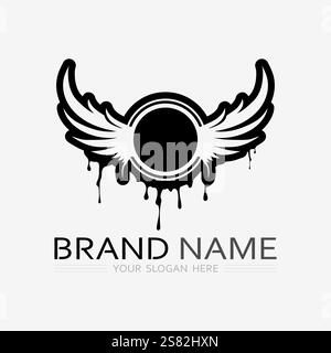 Wings logo vector icon symbol illustration design template Stock Vector