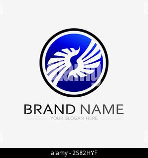 Wings logo vector icon symbol illustration design template Stock Vector