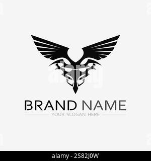 Wings logo vector icon symbol illustration design template Stock Vector