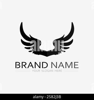 Wings logo vector icon symbol illustration design template Stock Vector
