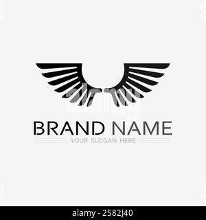 Wings logo vector icon symbol illustration design template Stock Vector
