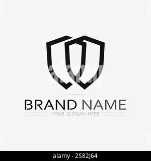 shield logo design vector,shield emblem logo template,logosymbol icon-vector Stock Vector