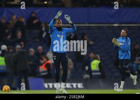 Chelsea goalkeeper Robert Sanchez warms up ahead of the Premier League ...