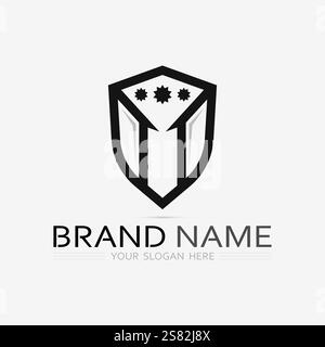 shield logo design vector,shield emblem logo template,logosymbol icon-vector Stock Vector