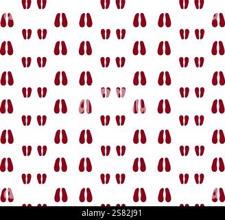 Animal sheep hoof tracks, footprint vector seamless pattern. Pig, deer, cow or sheep Trace steps imprints isolated on white. Animal trails, paw silhou Stock Vector