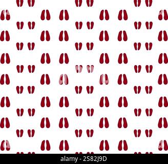Animal sheep hoof tracks, footprint vector seamless pattern. Pig, deer, cow or sheep Trace steps imprints isolated on white. Animal trails, paw silhou Stock Vector