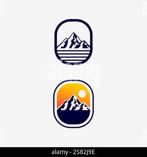 Mountain icon Logo Template Vector illustration design Stock Vector