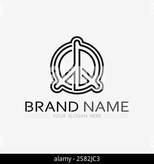 peace logo and design vector illustration concept design Stock Vector