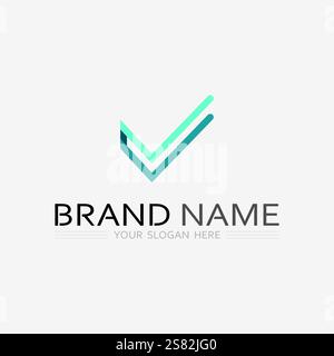 check mark logo and symbol icon design vector illustration Stock Vector
