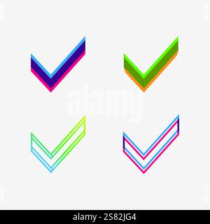 check mark logo icon and symbol checklist design vector Stock Vector
