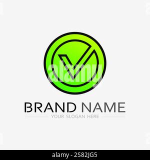check mark logo icon and symbol checklist design vector Stock Vector