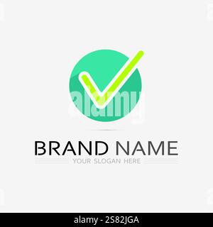 check mark logo icon and symbol checklist design vector Stock Vector