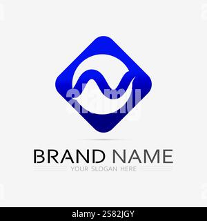 N Letter Logo Template vector icon illustration design Stock Vector
