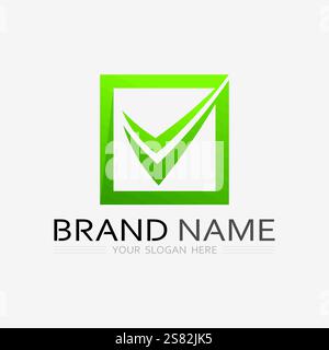 check mark and checklist design icon symbol and logo Stock Vector