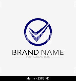 check mark and checklist design icon symbol and logo Stock Vector